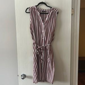 Pink and white striped dress